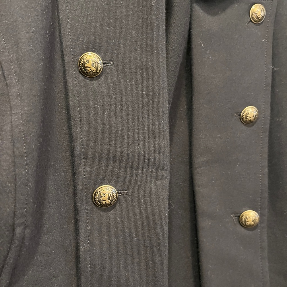 New Gorgeous Tommy Hilfiger Military Inspired Black Jacket / Coat Women’s Large - Picture 8 of 8
